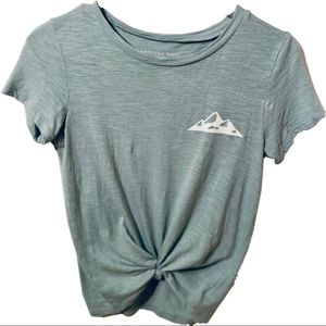 American Eagle light cyan t-shirt.